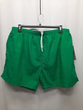 Vintage Ocean East Swim Trunks Men 2XL 44 46 Green Crinkle Nylon Mesh Liner NWT